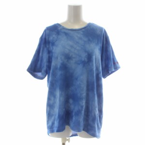 【中古】コロンビア Columbia Tシャツ カットソー テールカット ロゴ 刺繍 半袖 L 青 ブルー /XK レディース