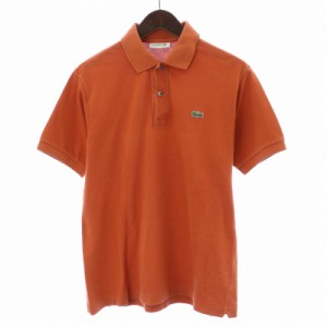 【中古】ラコステ LACOSTE ポロシャツ カットソー ロゴ ワンポイント 半袖 4 M オレンジ /FQ メンズ