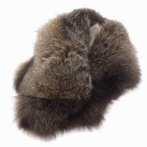 【中古】サガファー SAGA FURS リアルファー ティペット 毛皮 マフラー 茶 ブラウン 白 /YM レディース