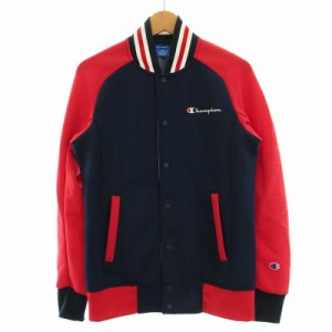 【中古】チャンピオン CHAMPION Wrap Air ドライ スタンドジャケット ブルゾン M 赤 レッド 紺 ネイビー C3-HS031