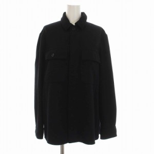 【中古】ジルサンダープラス JIL SANDER＋ シャツジャケット カバーオール ウール 32 XS 黒 ブラック レディース