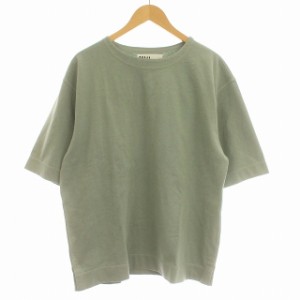 【中古】マーガレットハウエル MHL. 24SS DRY DENSED COTTON JERSEY Tシャツ 半袖 無地 L グリーン 緑 /☆G メンズ