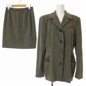 【上質】BURBERRY　シングルテーラード　スカートスーツ　総柄裏地　38／M 上質】BURBERRY シングルテーラード スカートスーツ 総柄裏地 38