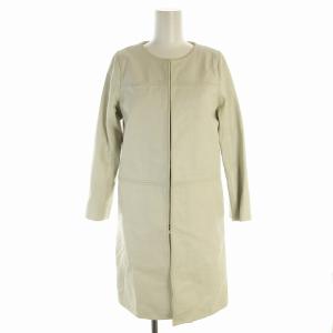 RED VALENTINO ノーカラーコート ロングコート 比翼 総柄 38（レッド  