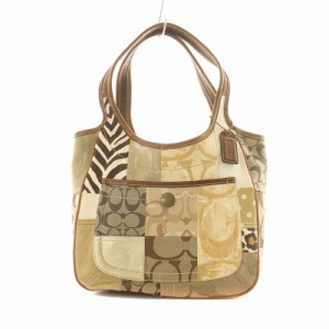 COACH トートバッグ パッチワーク シグネチャー 肩掛け 通勤通学 茶 楽天市場】コーチ パッチワーク（トートバッグ｜レディース