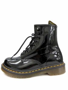 【中古】ドクターマーチン DR.MARTENS ショートブーツ パテント 8ホール エナメル UK4 黒 11821011 /YH D