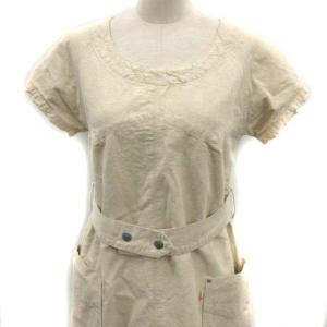 中古 アメリカーナ Americana ワンピース ひざ丈 リネン混 半袖 S ベージュ Ek レディースの通販はau Wowma ワウマ ブランド古着のベクトル 商品ロットナンバー