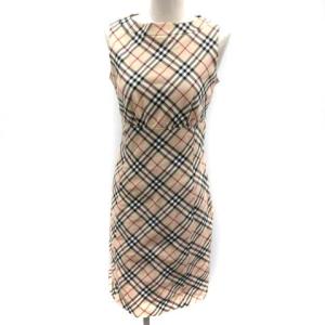 中古 バーバリーブルーレーベル Burberry Blue Label ワンピース チェック ひざ丈 38 ベージュ 黒 D レディースの通販はau Wowma ワウマ ブランド古着のベクトル 商品ロットナンバー