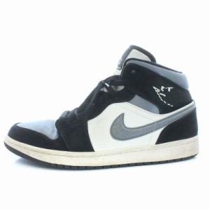 【中古】ナイキ エア ジョーダン 1 ミッド SE AIR JORDAN 1 MID SE スニーカー 27.5cm 黒 852542-011