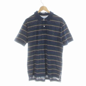 【中古】ポロ バイ ラルフローレン Polo by Ralph Lauren ポロシャツ カットソー 半袖 ボーダー L 紺