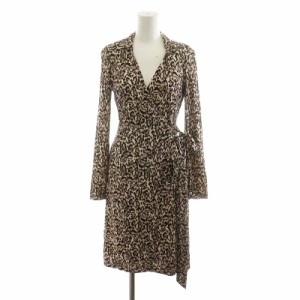 【中古】ダイアンフォンファステンバーグ DIANE von FURSTENBERG ワンピース ミモレ ロング 4 M ベージュ 茶