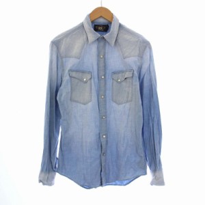 【中古】ダブルアールエル RRL RALPH LAUREN ウエスタンシャツ 長袖 デニム S 青 ブルー 782581598001 /KH メンズ