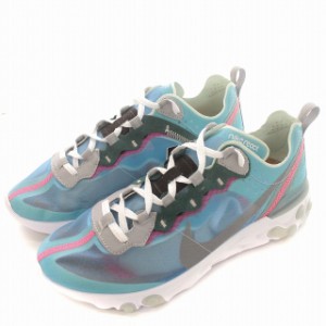 【中古】未使用品 ナイキ NIKE REACT ELEMENT 87 リアクトエレメント AQ1090-400 スニーカー US8 26cm 青 