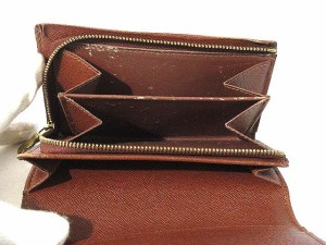 ルイヴィトン LOUIS VUITTON 財布 二つ折り モノグラム ポルト モネ ジップ L字ファスナー 茶 M61730 レディース ベクトル【中古】