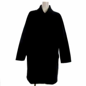 【中古】ハナエモリ HANAE MORI スプリングジャケット コート ティアード カラー ネイビー 紺 40  レディース