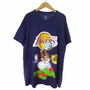 【中古】ダイアモンドサプライ NBA SPACE JAM LA LAKERS レイカーズ Tシャツ カットソー 半袖 紫 パープル L 