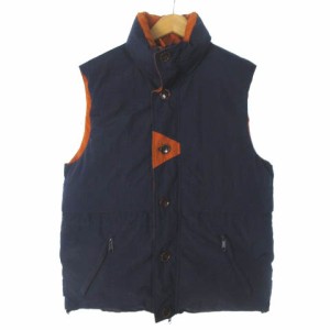 【中古】ナスングワム Nasngwam. V3053701 GASHER VEST ダウンベスト ジップアップ ナイロン ネイビー オレンジ M ■GY99 メンズ