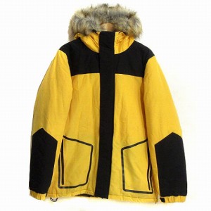 【中古】ラファイエット Lafayette ジャケット 中綿 フーディー フェイクファー フード ダブルジップ LFT15AW003 黄 L