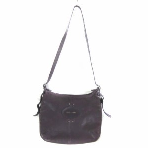 【中古】ロンシャン LONGCHAMP ショルダーバッグ クロスボディ レザー パープル 紫  レディース