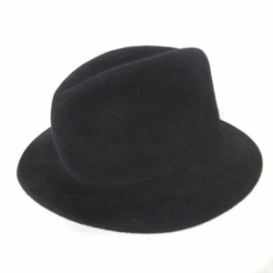 【中古】キジマタカユキ KIJIMATAKAYUKI 中折れハット 帽子 ウール ブラック 黒 2  メンズ