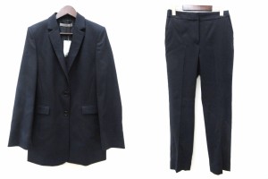 【中古】セオリーリュクス theory luxe パンツスーツ セットアップ ネイビー 濃紺 38 40 ウール テーラードジャケット 