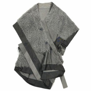 【中古】美品 19AW イッセイミヤケ ISSEY MIYAKE 132 5. 着物スリーブ ボアベスト 変形 アシンメトリー トップス