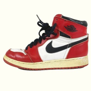 【中古】ナイキ NIKE エアジョーダン1 ハイ シカゴ シューズ 赤 レッド 90's AIR JORDAN 1 BG CHICAGO 94年製