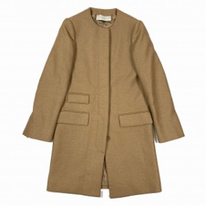 【中古】ステラマッカートニー STELLA McCARTNEY ノーカラー キャメルヘア ロングコート アウター サイズ36 ベージュ