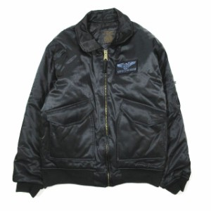 【中古】フォステックスガーメンツ FostexGarments MA-1 ジャケット フライトジャケット CWU45/padded ブルゾン ワッペン 黒 L メンズ 