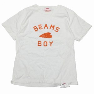 【中古】バンズ VANS × ビームスボーイ BEAMS BOY 別注 LOGO T-SHIRTS Tシャツ 半袖 プリント カットソー S 白