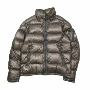 【中古】モンクレール MONCLER ダウンジャケット ブルゾン ナイロン ワッペン G32-003 フェザー 長袖 グレージュ 