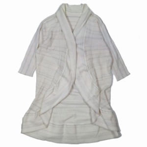 【中古】イッセイミヤケ ISSEY MIYAKE A−POC INSIDE ロングカーディガン トップス メッシュ切替 ストライプ柄 