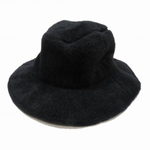 【中古】美品 サイト s'yte ヨウジヤマモト YOHJI YAMAMOTO バケットハット つば広帽 帽子 起毛 黒 ブラック 