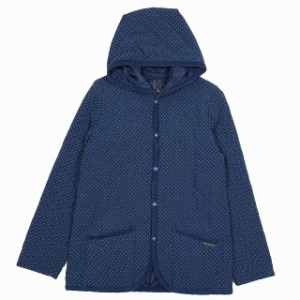 【中古】ラベンハム LAVENHAM クレイドン ドット柄 フーディ ジャケット アウター コーデュロイパイピング ネイビー 