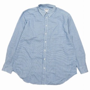 【中古】ジョルジオアルマーニ GIORGIO ARMANI シャツ 長袖 チェック カットソー コットン 42 ブルー ホワイト