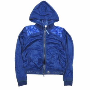 【中古】adidas by Stella McCartney ランニング プリント ジャケット フーディ パーカ ナイロン 長袖 アウター ブルー M レディース