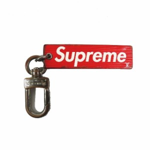 【中古】シュプリーム SUPREME ×ルイヴィトン LOUIS VUITTON エピ ボックスロゴ キーホルダー チャーム レザー 赤 レッド  