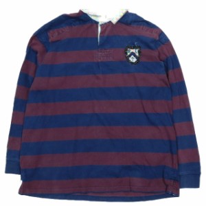 【中古】ポロ バイ ラルフローレン Polo by Ralph Lauren ボーダー エンブレム ラガーシャツ ポロシャツ 