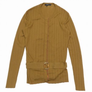 【中古】グッチ GUCCI バンブーベルト ウール ニット カーディガン 長袖 ハイゲージ カットソー M ブラウン