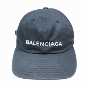 【中古】バレンシアガ BALENCIAGA LOGO BASEBALLCAP ロゴ 刺繍 ベースポールキャップ 野球帽 帽子 L/58 ネイビー/4 メンズ レディース 