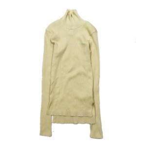 【中古】22AW AURALEE × Ron Herman ギザ リブ タートルネック ニット カットソー 長袖 ロングスリーブ 無地 トップス ベージュ 0