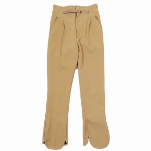 【中古】未使用品 19SS TOGA PULLA Tricot bonding pants スラックス テーパードパンツ 裾スリット 36 ベージュ