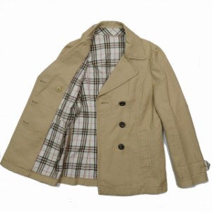 【中古】バーバリーブルーレーベル BURBERRY BLUE LABEL Pコート ショートトレンチ アウター 6ボタン ノバチェック