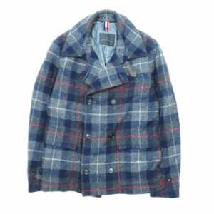 【中古】メンズメルローズ MEN'S MELROSE チェック柄 ピーコート ダブルブレスト ライナー付き アウター ミドル マルチカラー 5 メンズ 