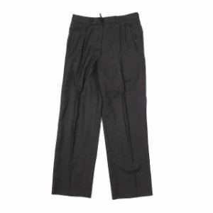 【中古】ARMANI COLLEZIONI 2タック パンツ スラックス スーツパンツ ワイド ジップフライ ダークグレー メンズ YBA2 