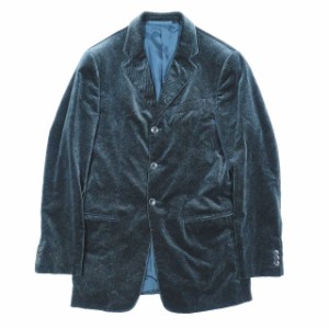 【中古】ARMANI COLLEZIONI ベロア コーデュロイ チェスターコート 3B シングル アウター ブラック系 48 メンズ