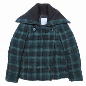 【中古】美品 モンクレール MONCLER PALAVIS ツイード タータンチェック柄 ダウンジャケット アウター ショート丈 