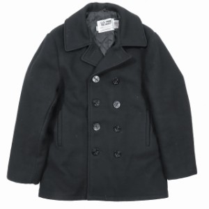 【中古】ショット SCHOTT 肉厚 メルトンウール Pコート アウター 740N PEA JACKET 黒 ブラック サイズ40 メンズ ▲C4 