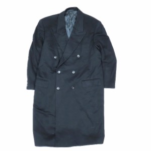 【中古】エルメネジルドゼニア Ermenegildo Zegna TCW18 ダブルチェスターコート カシミヤ ロング丈 アウター 黒 ブラック L メンズ 