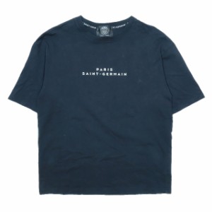 【中古】パリサンジェルマン PARIS SAINT-GERMAIN バックプリント エンブレム フロントロゴ Tシャツ 半袖 黒 ブラック L メンズ 